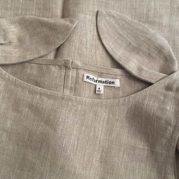 NEW Reformation Farley Linen Two Piece Matching Set in Beige Oat | size 4 - Picture 5 of 9